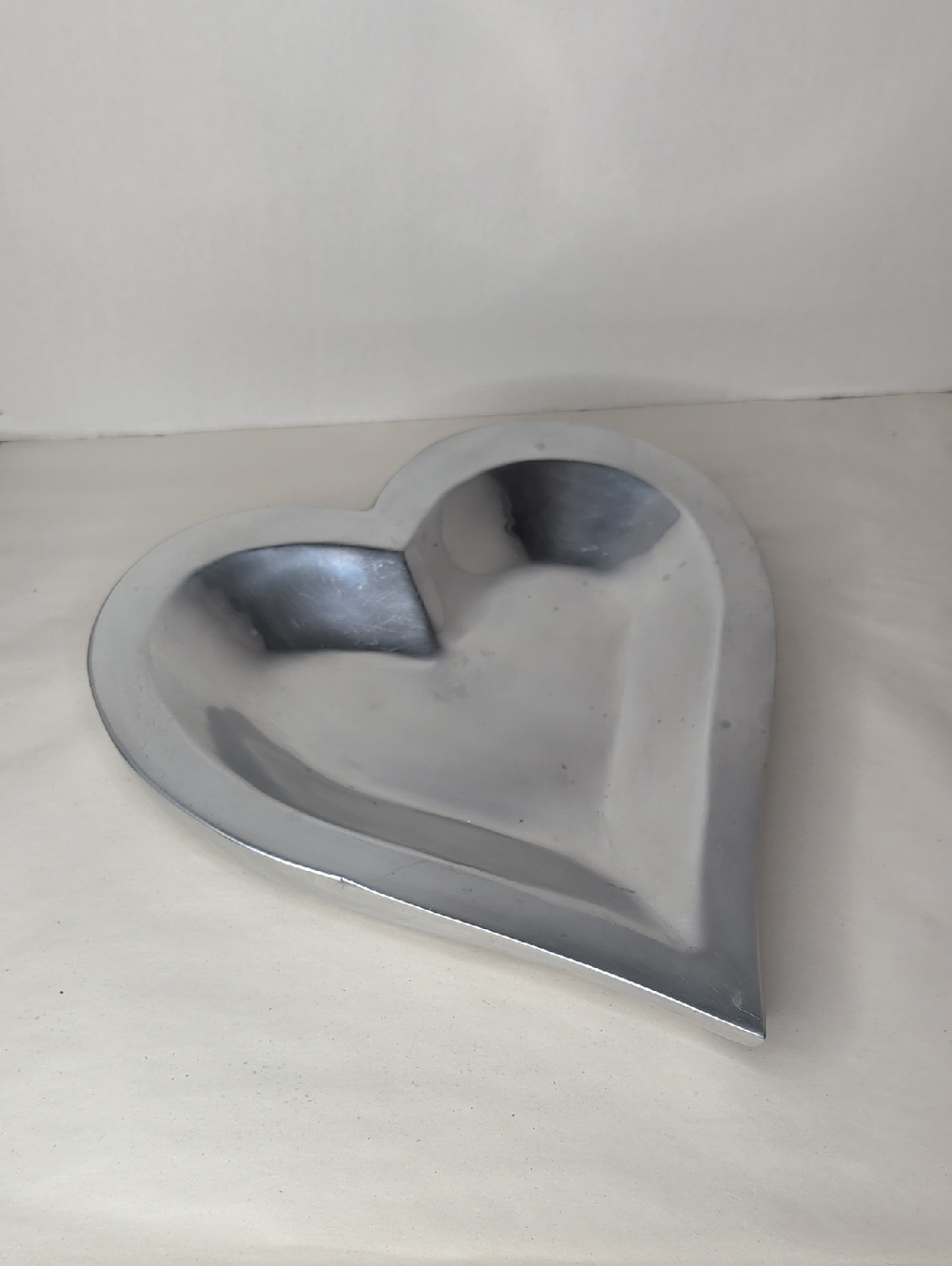Heart-Shaped Serving Tray in Silver Finish